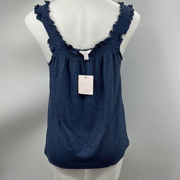 Lauren Conrad denim flare textured top medium - Picture 5 of 6